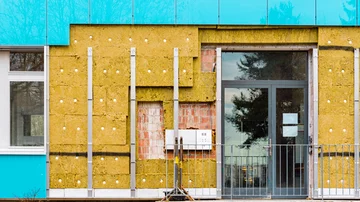 Neubau Mit Isolierschichten Und Aussenfassade - Stock-Fotografie